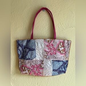 Vintage Christiana Beaded Bag w/ pink strap